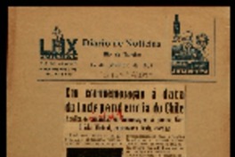 Em commemoraçâo á data da independencia do Chile realiza-se amanhã, en homenagem á poetisa Gabriela Mistral, expressiva festa escolar.