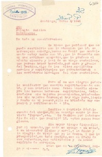 [Carta] 1945 mar. 2, Santiago, [Chile] [a] Palmita Guillén, Petrópolis, [Brasil]