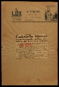 Gabriella Mistral homenageada pelos alumnos da Escola Chile.