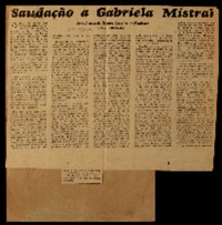 Saudação a Gabriela Mistral