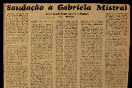 Saudação a Gabriela Mistral