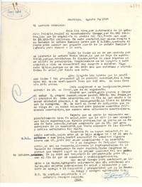 [Carta] 1945 ago. 30, Santiago, [Chile] [a] Gabriela [Mistral]