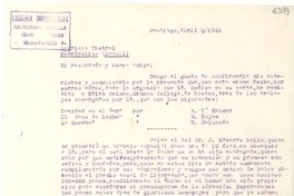 [Carta] 1943 abr. 2, Santiago [a] Gabriela Mistral, Petrópolis