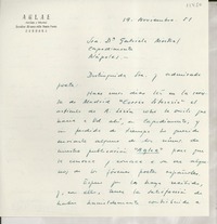 [Carta] 1951 nov. 19, Córdoba, [España] [a la] Sra. Da. Gabriela Mistral, Capodimonte, Nápoles, [Italia]