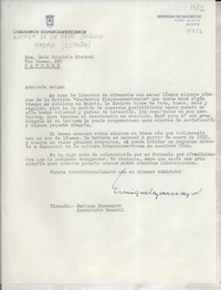 [Carta] [1952?], Madrid, [España] [a la] Sra. Doña Gabriela Mistral, Nápoles, [Italia]