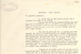 [Carta] 1945 oct. 18, Santiago, [Chile] [a] Gabriela [Mistral]