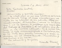 [Carta] 1936 abr. 8, Valencia, [España] [a] Srta. Gabriela Mistral, Lisboa