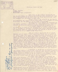 [Carta] 1944 ene. 31, Santiago [a] Palma Guillén, Petrópolis