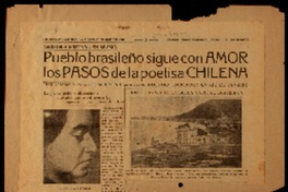 Pueblo brasileño sigue con amor los pasos de la poetisa chilena