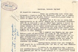 [Carta] 1947 oct. 23, Santiago [a] Gabriela Mistral