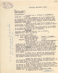 [Carta] 1947 nov. 7, Santiago [a] Gabriela Mistral, Santa Bárbara