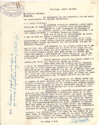 [Carta] 1951 abr. 12, Santiago, [Chile] [a] Gabriela Mistral, Rapallo, [Italia]