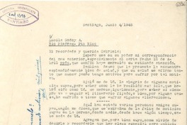 [Carta] 1948 jun. 4, Santiago [a] Lucila Godoy, Río Piedras, Puerto Rico