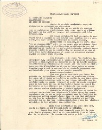 [Carta] 1951 oct. 20, Santiago, [Chile] [a] Gabriela Mistral, Nápoles
