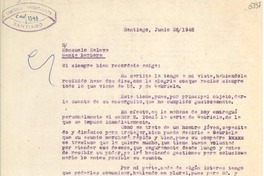 [Carta] 1948 jun. 26, Santiago [a] Consuelo Saleva, Santa Bárbara