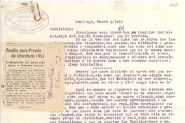 [Carta] 1952 ene. 9, Santiago, [Chile] [a] Gabriela Mistral