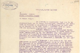 [Carta] 1948 ago. 13, Santiago [a] Consuelo Saleva, Santa Bárbara