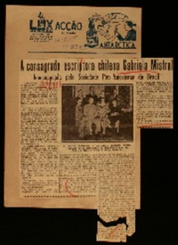 A consagrada escriptora chilena Gabriela Mistral, homenageada pela Sociedade Pan-Americana do Brasil