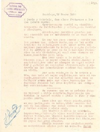 [Carta] 1956 ene. 12, Santiago, [Chile] [a] Gabriela Mistral, Doris Dana