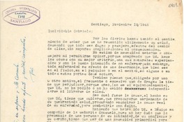 [Carta] 1948 nov. 19, Santiago [a] Gabriela Mistral
