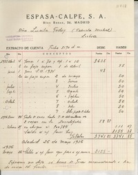 [Recibo] 1936 mayo 26, Madrid, [España] [a] Dña. Lucila Godoy, Lisboa, [Portugal]