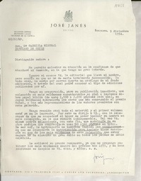 [Carta] 1954 dic. 9, Barcelona, [España] [a] Sra. Da. Gabriela Mistral, Santiago de Chile