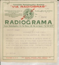 [Telegrama] 1954 Nov. 3, Stockholm, [Suecia] [a] Gabriela Mistral, Legation de Chile, Rio, [Brasil]
