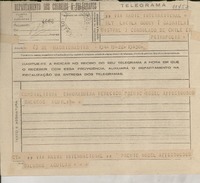 Telegrama 1945 nov. 23, Madrid, [España] [a] Lucila Godoy (Gabriela Mistral), Consulado de Chile en Petrópolis