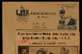 A escriptora Gabriela Mistral visitou hontem a Imprensa Brasileira Reunida Ltda.- I.B.R.