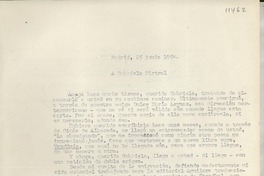 [Carta] 1954 jun. 25, Madrid, [España] [a] Gabriela Mistral