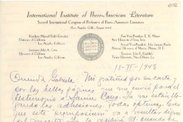 [Carta] 1948 feb. 11, Los Ángeles, California [a] Gabriela Mistral
