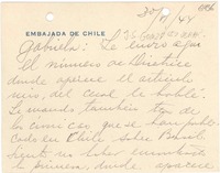 [Carta] 1944 [a] Gabriela Mistral