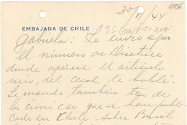 [Carta] 1944 [a] Gabriela Mistral