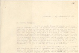 [Carta] 1949 dic. 1, Santiago, [Chile] [a] Gabriela [Mistral]