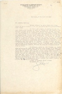 [Carta] 1951 jun. 8, Santiago, [Chile] [a] Gabriela [Mistral]