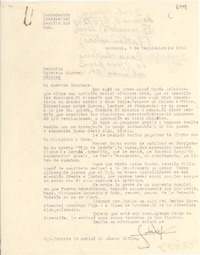 [Carta] 1951 sept. 3, Santiago, [Chile] [a] Gabriela Mistral, Nápoles, [Italia]