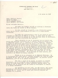 [Carta] 1948 mar. 4, New York [a] Gabriela Mistral, Santa Bárbara, California