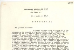 [Carta] 1948 jul. 13, New York [a] Gabriela Mistral