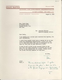 [Carta] 1956 Aug. 6, New York, [EE.UU.] [a] Mrs. Doris Dana, Roslyn Harbor, L. I., New York, [EE.UU.]