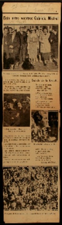 Está entre nosotros Gabriela Mistral primera lección de Gabriela Mistral.