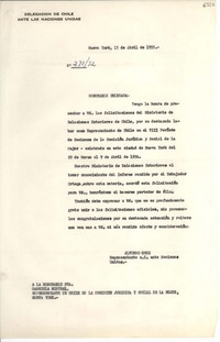[Carta] 1955 abr. 13, New York [a] Gabriela Mistral, New York