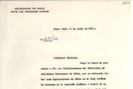 [Carta] 1955 abr. 13, New York [a] Gabriela Mistral, New York