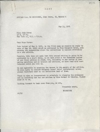 [Carta] 1961 may 13, Madrid, [Spain] [a] Miss Joan Daves, New York, EE.UU.