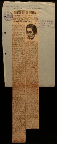 Teresa de la Parra Gabriela Mistral, la gran escritora chilena, nos recuerda a la gran venezolana muerta : Gabriela Mistral, la trágica y santa Gabriela nos habla con ternura y dolor de la gentil venezolana Teresa de la Parra, malograda para la vida y para las letras, en Madrid el 23 de Abril de 1936. El artículo de la Mistral lleva por título : Dos recados de sobre Teresa de la Parra