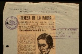 Teresa de la Parra Gabriela Mistral, la gran escritora chilena, nos recuerda a la gran venezolana muerta : Gabriela Mistral, la trágica y santa Gabriela nos habla con ternura y dolor de la gentil venezolana Teresa de la Parra, malograda para la vida y para las letras, en Madrid el 23 de Abril de 1936. El artículo de la Mistral lleva por título : Dos recados de sobre Teresa de la Parra