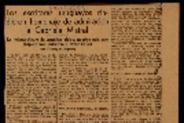Los escritores uruguayos rindieron homenaje de admiración a Gabriela Mistral la insigne figura de América pide a nuestro país que propicie una iniciativa a favor de los escritores europeos.
