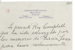 [Carta] Londres [a] Gabriela Mistral