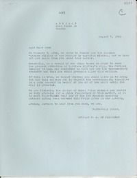 [Carta] 1958 Aug. 7, Madrid, [España] [a] Dear Miss Dana