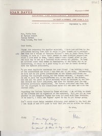 [Carta] 1956 Sept. 4, [New York, Estados Unidos] [a] Mrs. Doris Dana 15 Spruce Street, Roslyn Harbor, Long Island, New York