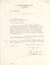 [Carta] 1946 mar. 19, New York, [Estados Unidos] [a] Gabriela Mistral, Los Angeles, California